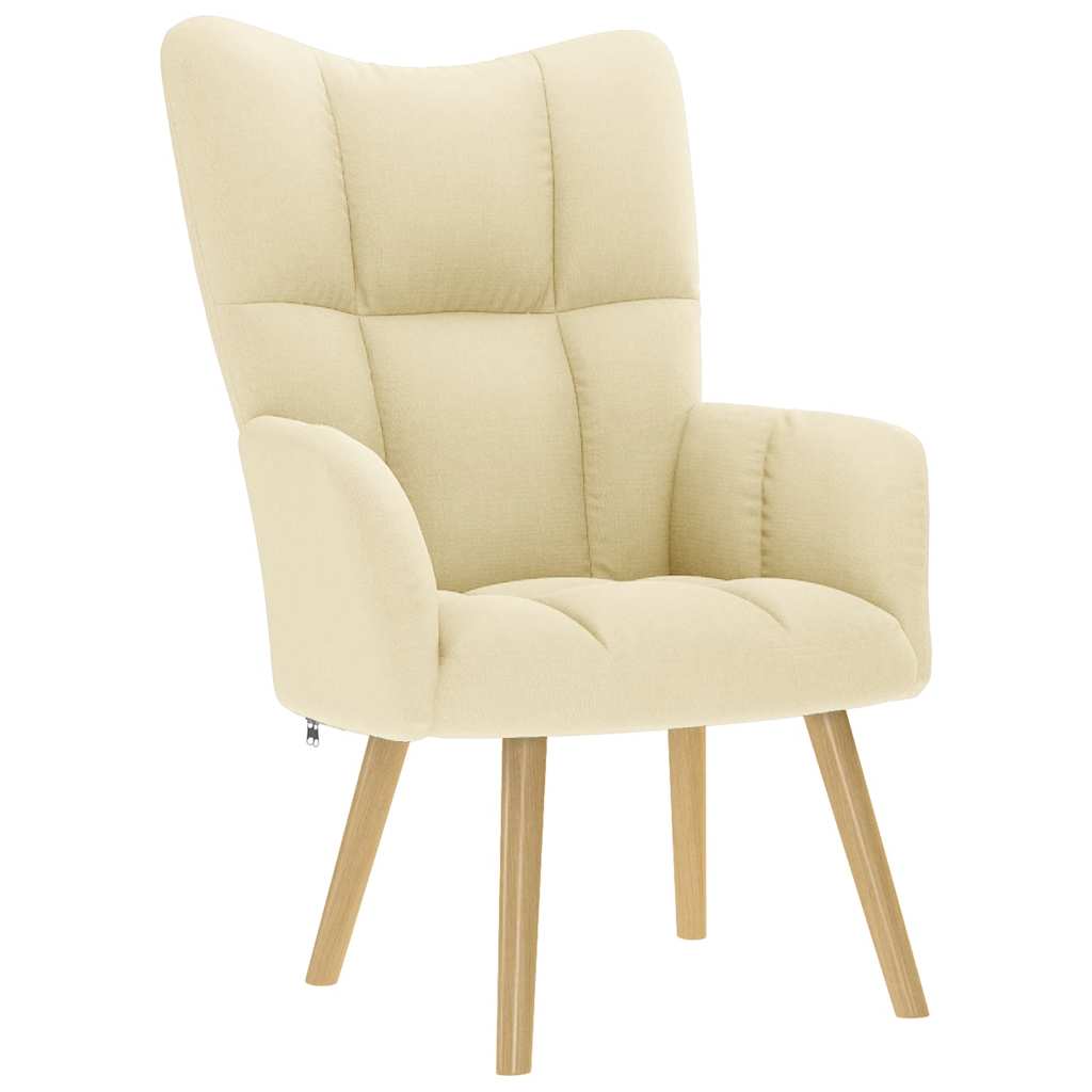 Chaise de relaxation avec repose-pied Crème Tissu - XIOS