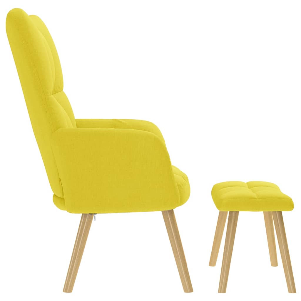 Chaise de relaxation avec repose-pied jaune clair tissu - XIOS