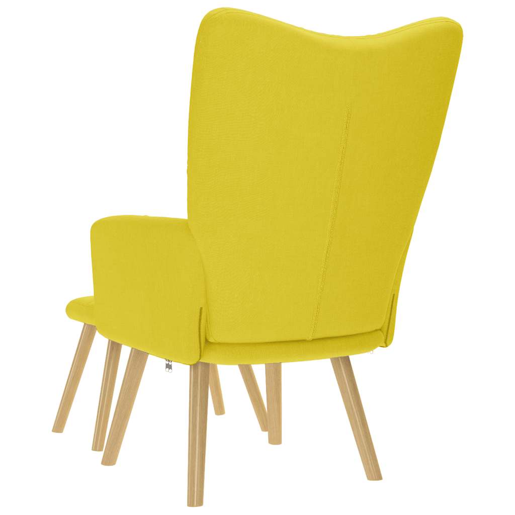 Chaise de relaxation avec repose-pied jaune clair tissu - XIOS