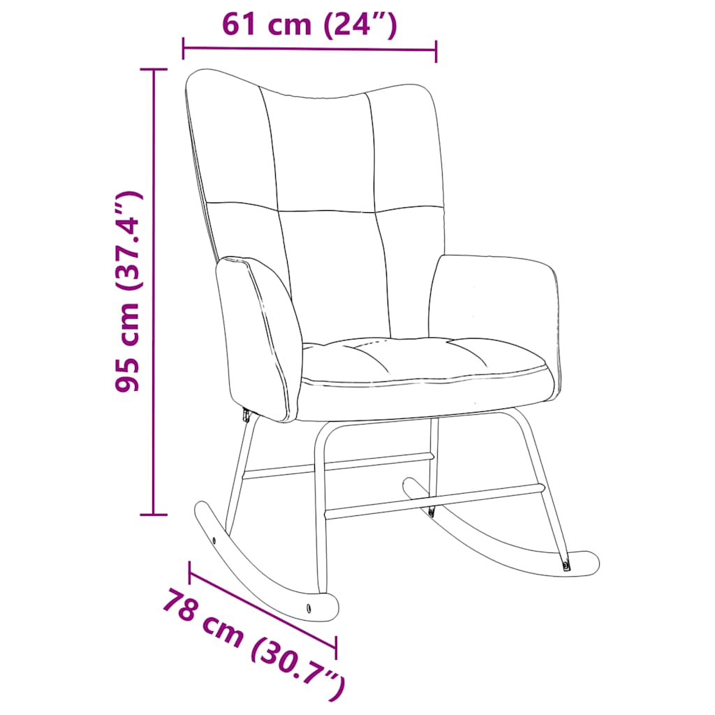 Chaise à bascule Gris clair Tissu - XIOS