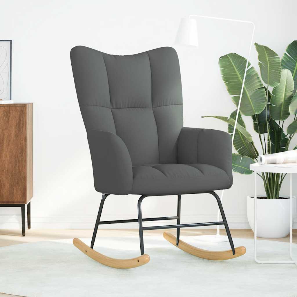 Chaise à bascule Gris foncé Tissu - XIOS