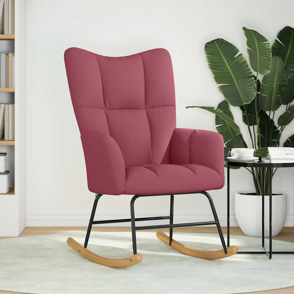 Chaise à bascule Rouge bordeaux Tissu - XIOS