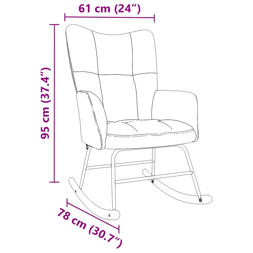 Chaise à bascule Taupe Tissu