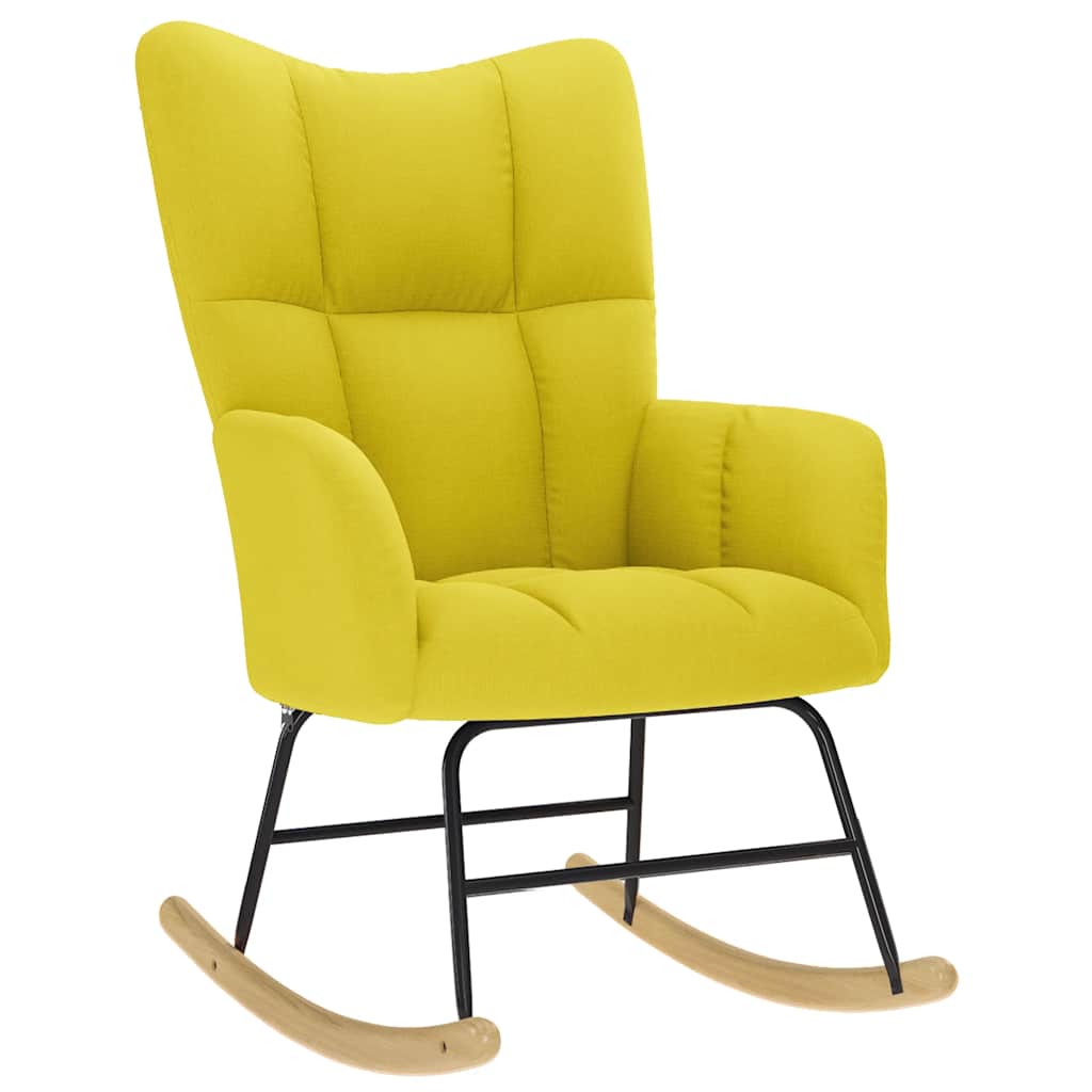 Chaise à bascule jaune clair tissu - XIOS