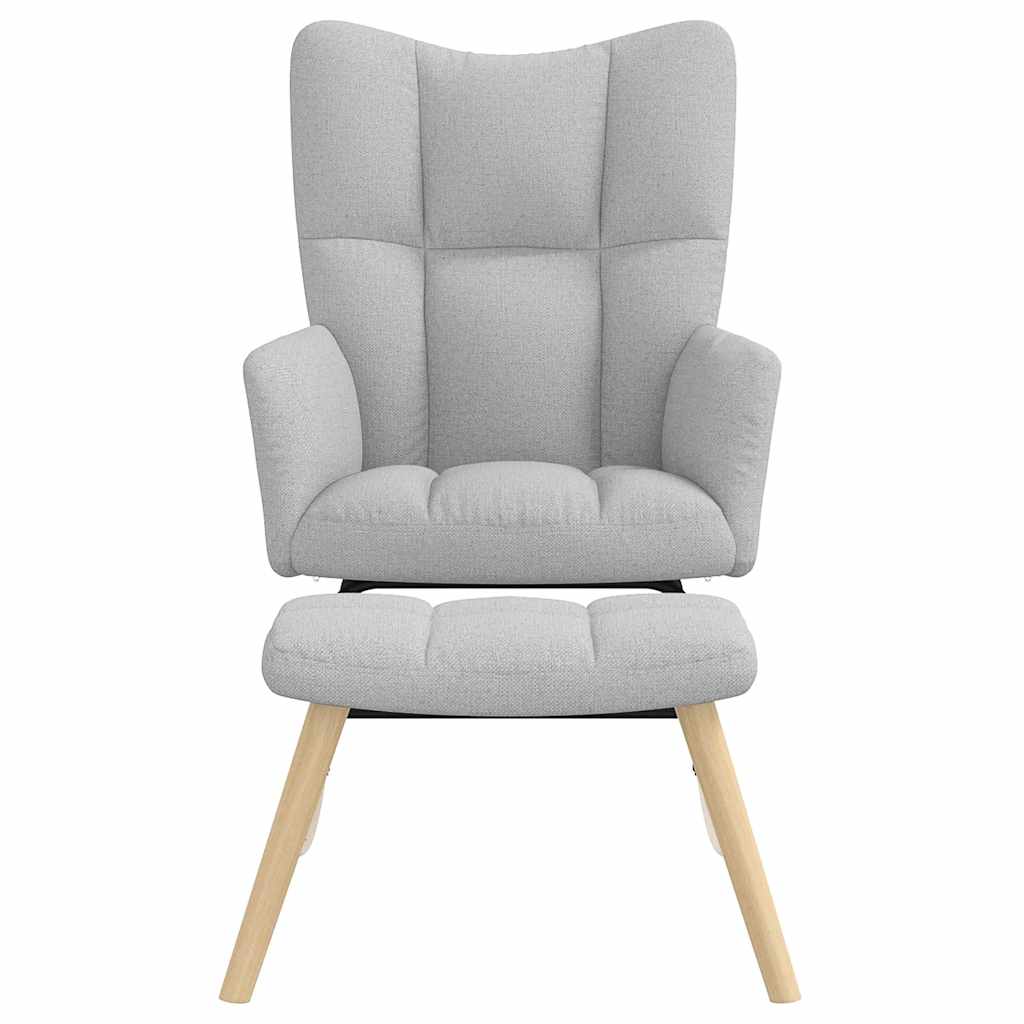 Chaise à bascule avec repose-pied gris nuage tissu - XIOS