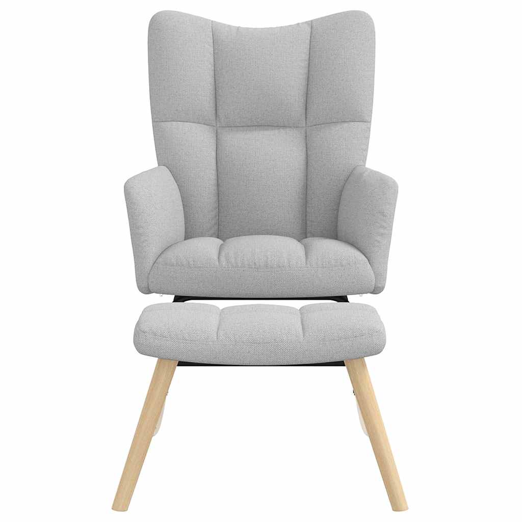 Chaise à bascule avec repose-pied gris nuage tissu