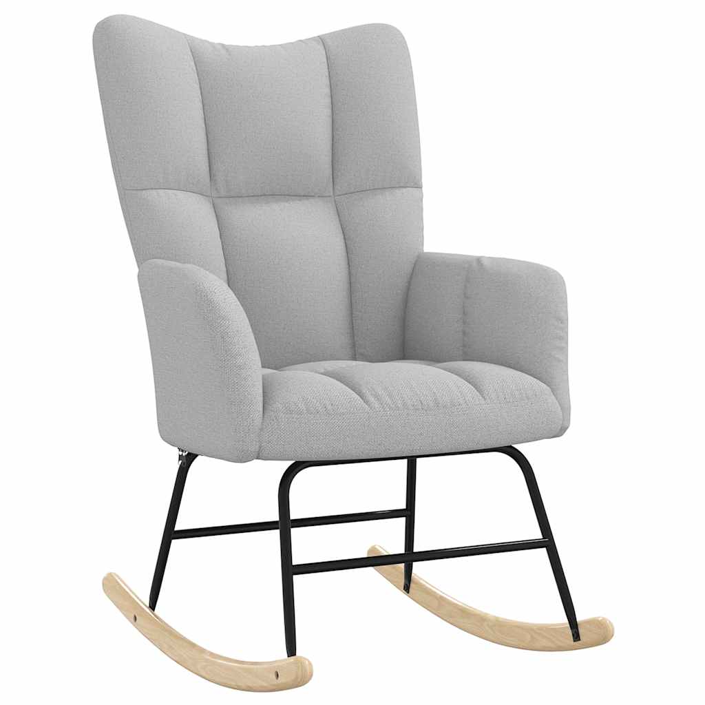 Chaise à bascule avec repose-pied gris nuage tissu - XIOS