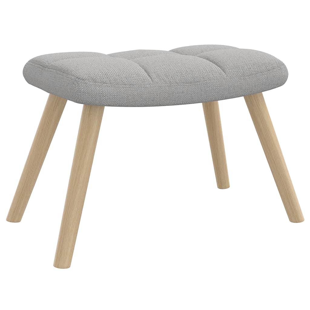 Chaise à bascule avec repose-pied gris nuage tissu