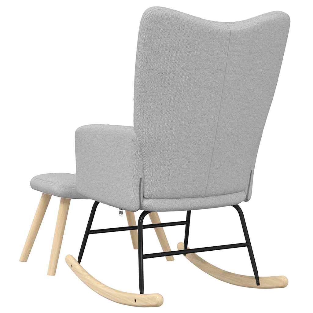 Chaise à bascule avec repose-pied gris nuage tissu - XIOS