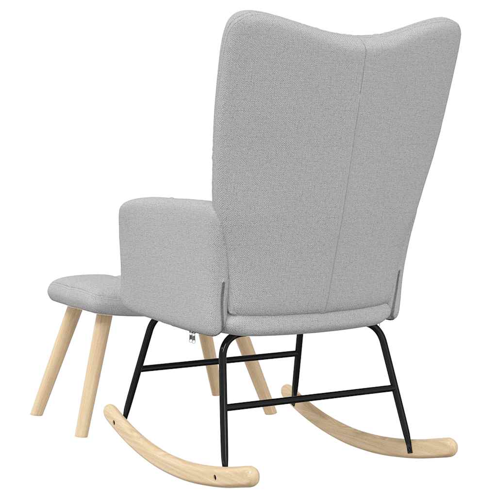 Chaise à bascule avec repose-pied gris nuage tissu