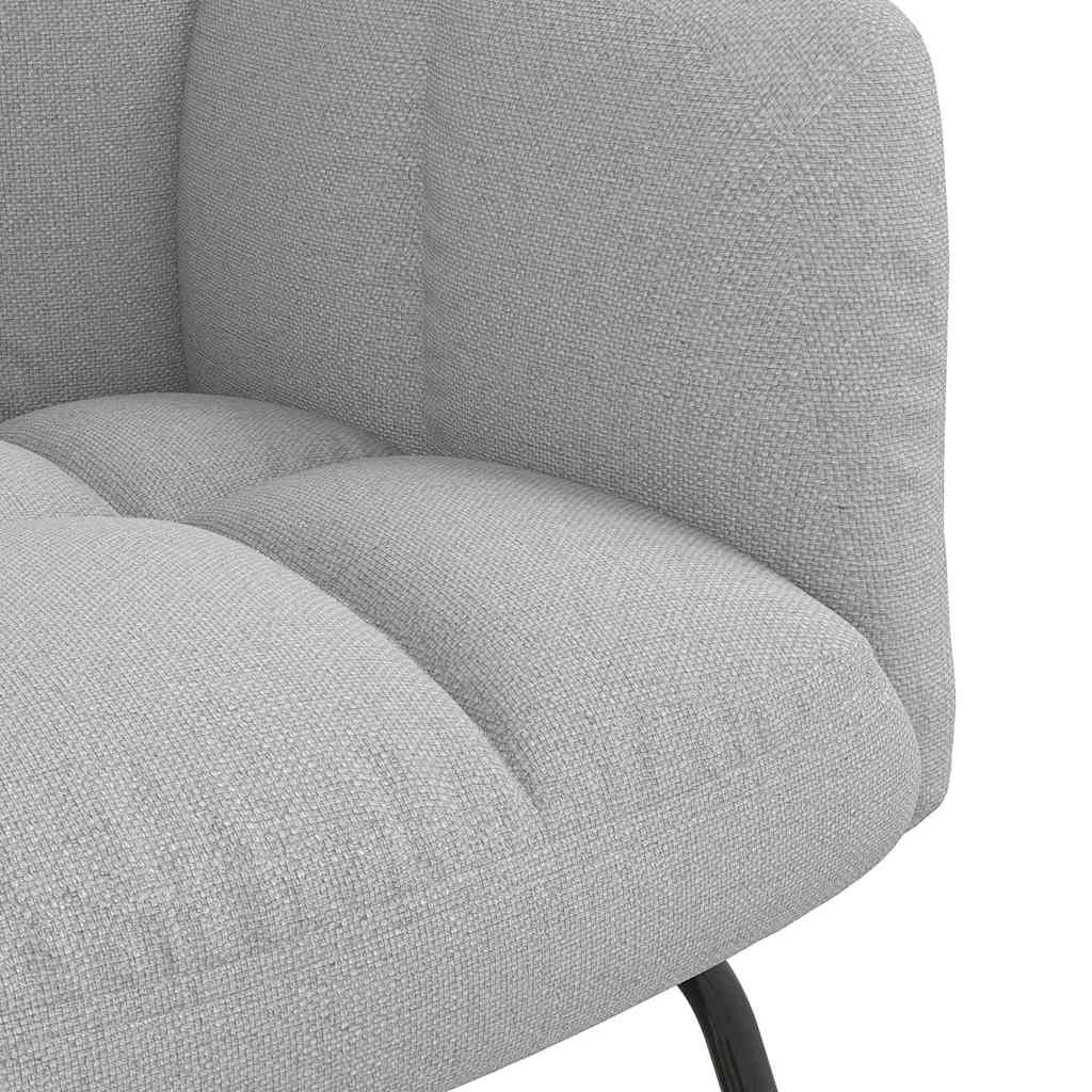 Chaise à bascule avec repose-pied gris nuage tissu