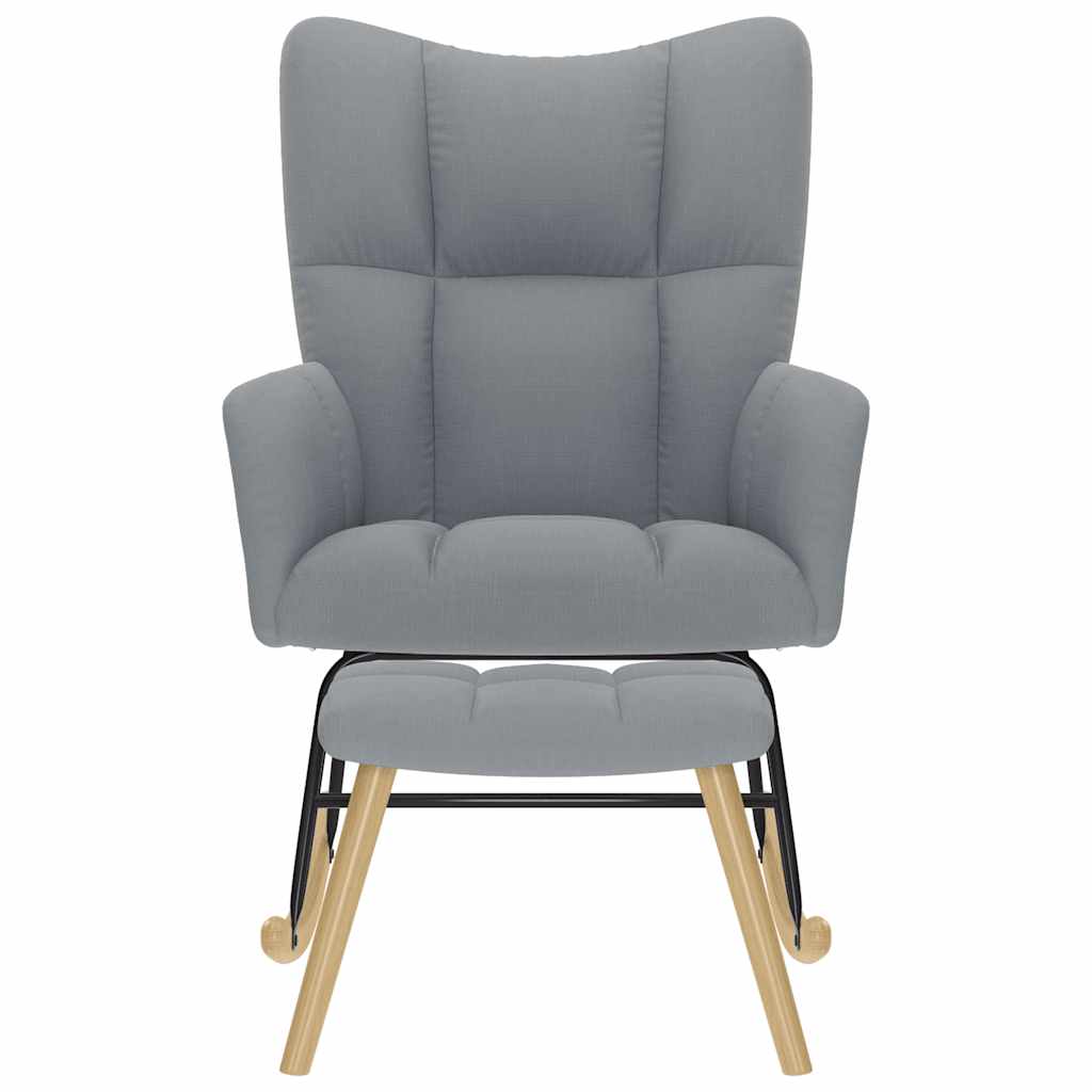 Chaise à bascule avec repose-pied Gris clair Tissu