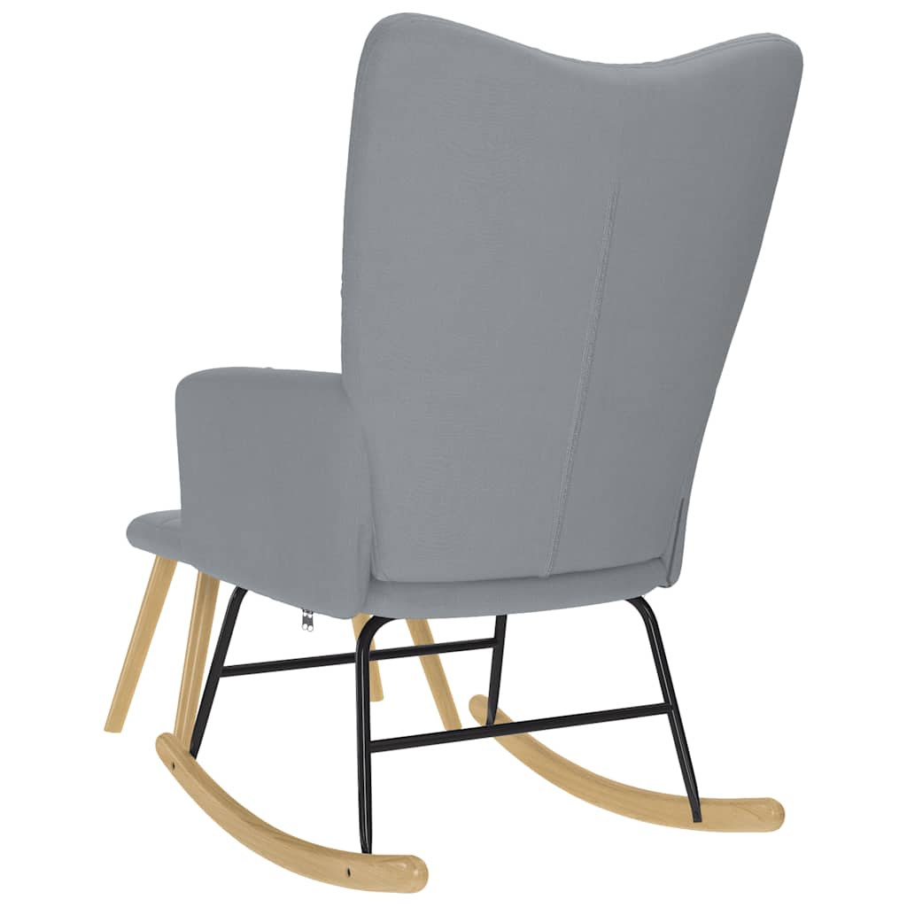 Chaise à bascule avec repose-pied Gris clair Tissu - XIOS