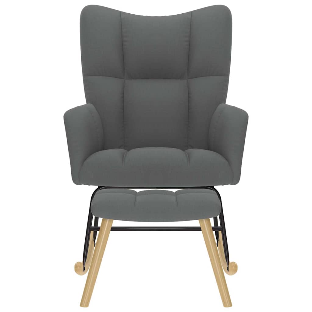 Chaise à bascule avec repose-pied Gris foncé Tissu - XIOS