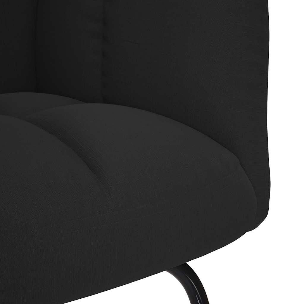 Chaise à bascule avec repose-pied Noir Tissu - XIOS