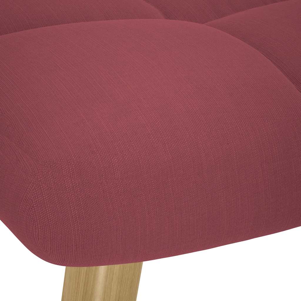 Chaise à bascule avec repose-pied Rouge bordeaux Tissu