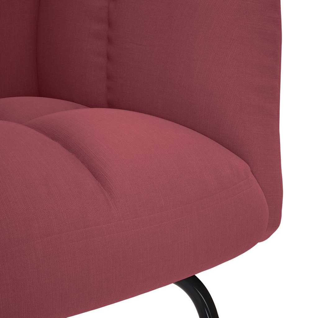 Chaise à bascule avec repose-pied Rouge bordeaux Tissu
