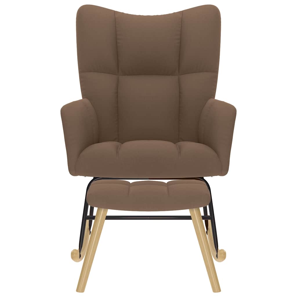 Chaise à bascule avec repose-pied Marron Tissu - XIOS