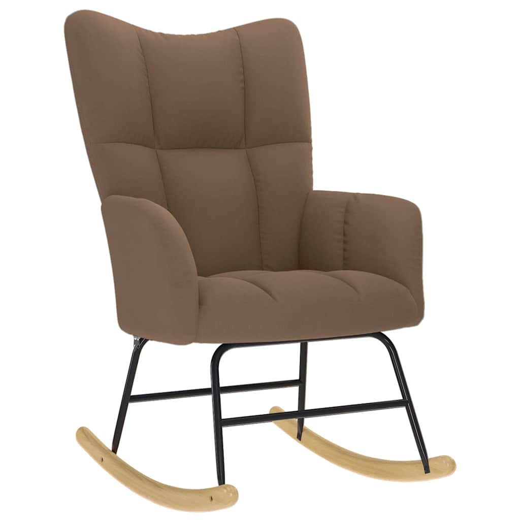 Chaise à bascule avec repose-pied Marron Tissu - XIOS