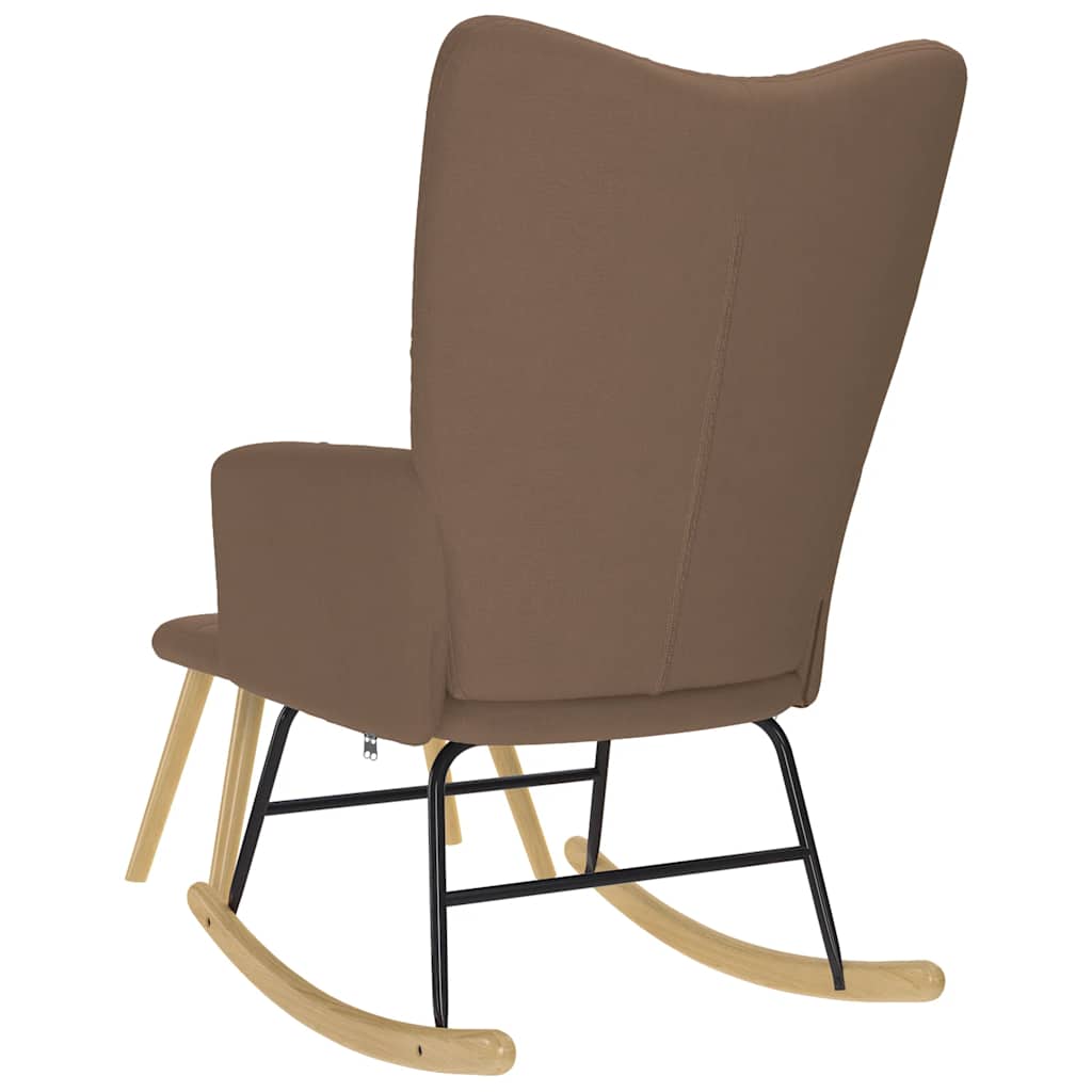 Chaise à bascule avec repose-pied Marron Tissu - XIOS