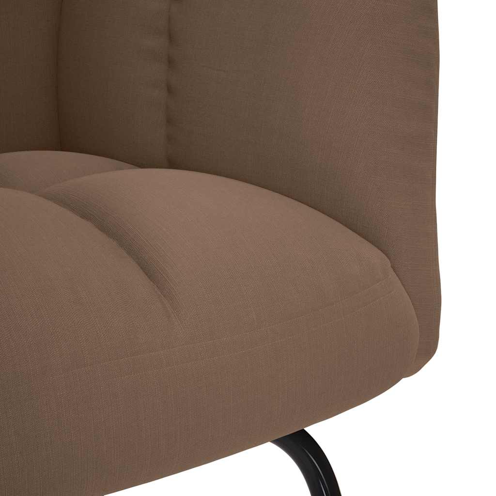 Chaise à bascule avec repose-pied Marron Tissu - XIOS