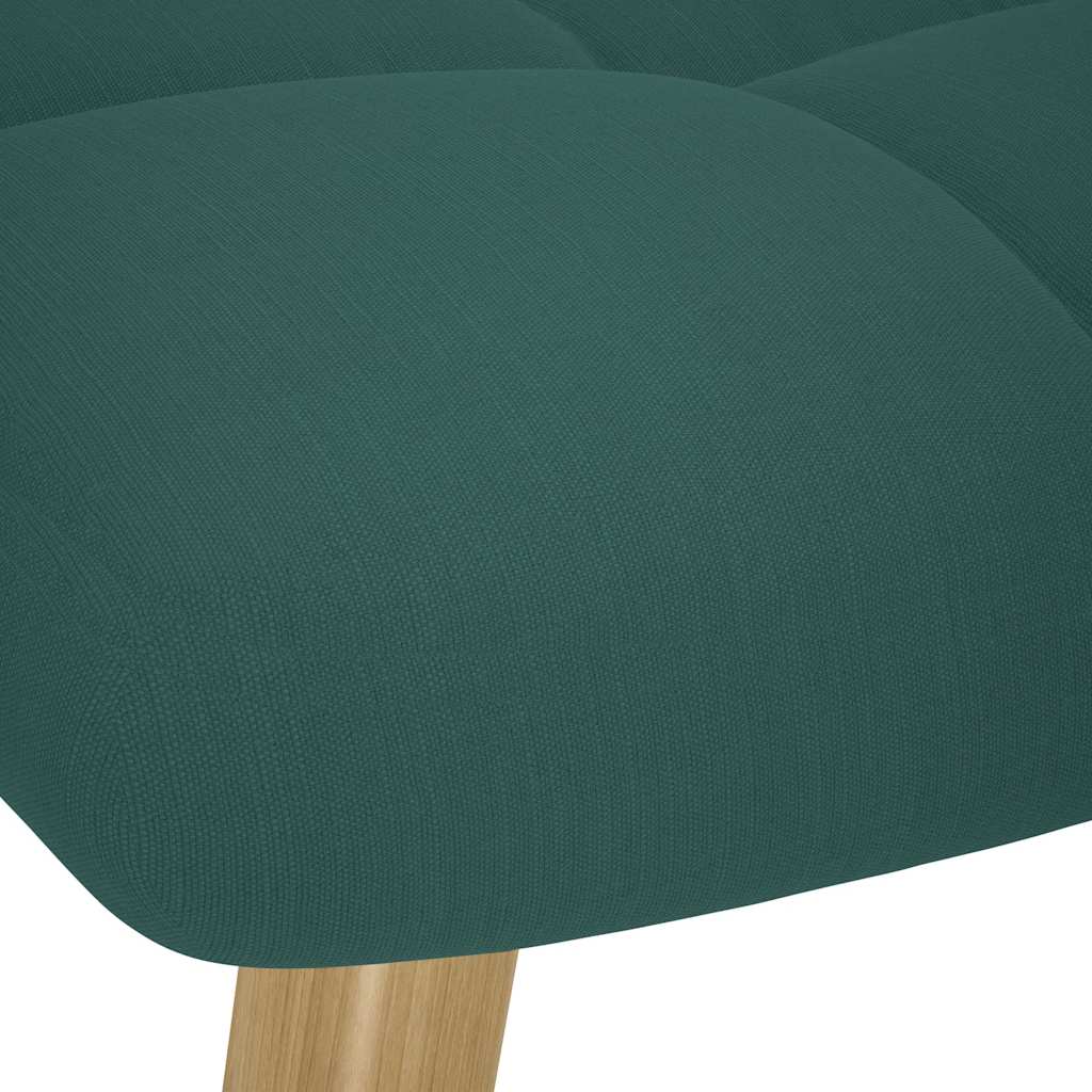 Chaise à bascule avec repose-pied Vert foncé Tissu