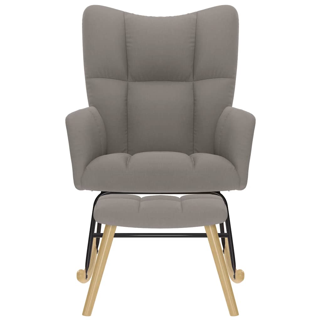 Chaise à bascule avec repose-pied Taupe Tissu