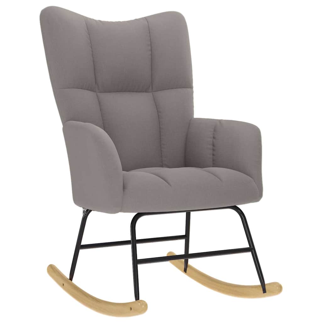 Chaise à bascule avec repose-pied Taupe Tissu