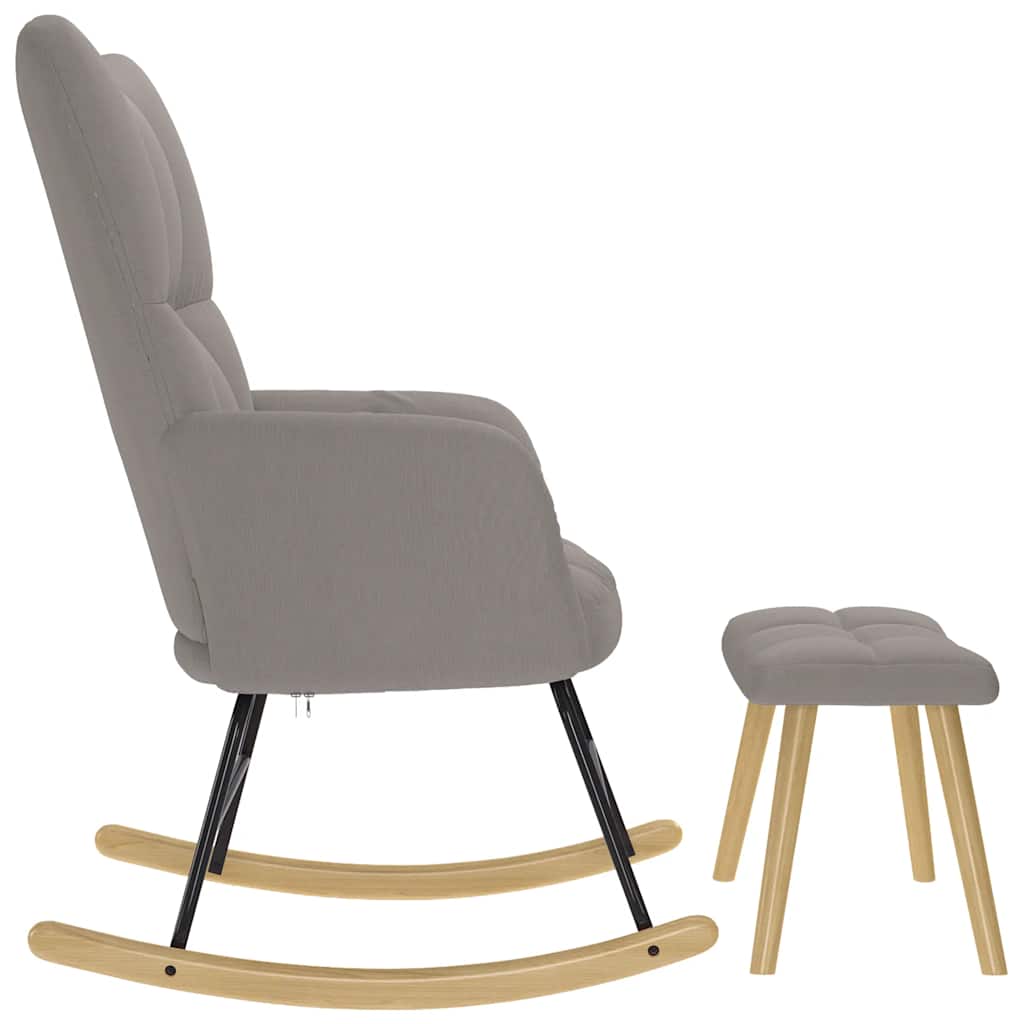 Chaise à bascule avec repose-pied Taupe Tissu