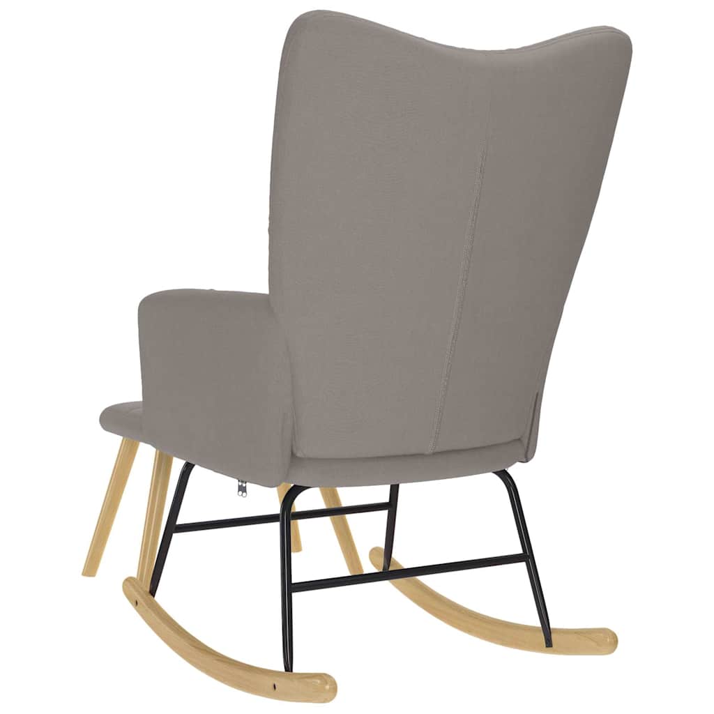 Chaise à bascule avec repose-pied Taupe Tissu