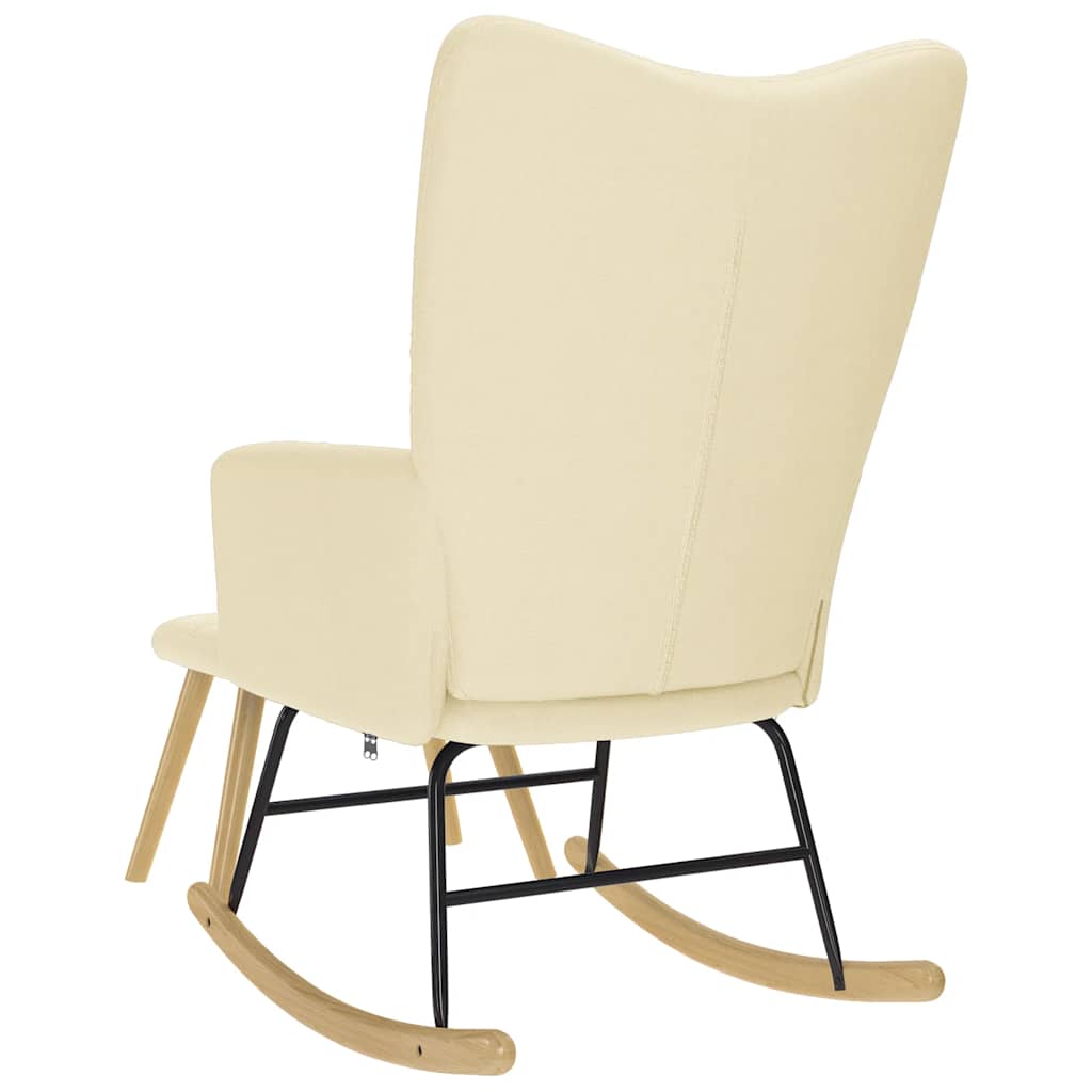 Chaise à bascule avec repose-pied Crème Tissu - XIOS