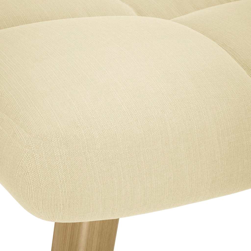 Chaise à bascule avec repose-pied Crème Tissu