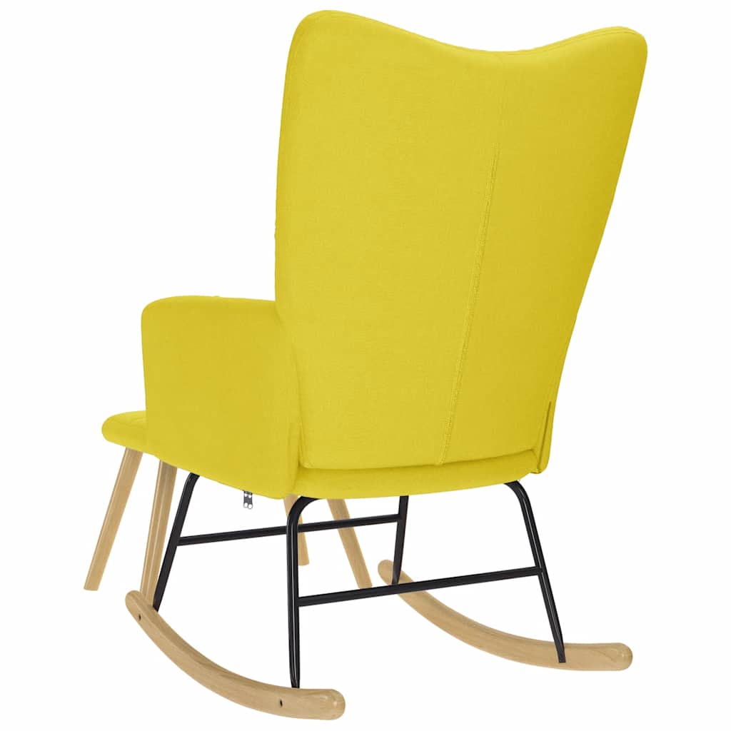 Chaise à bascule avec repose-pied jaune clair tissu - XIOS