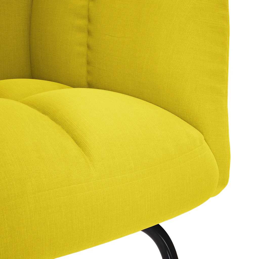 Chaise à bascule avec repose-pied jaune clair tissu - XIOS