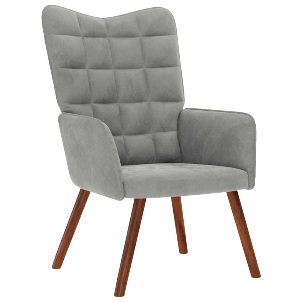 Chaise de relaxation Gris clair Velours - XIOS