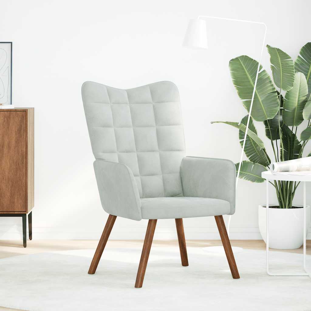 Chaise de relaxation Gris clair Velours - XIOS