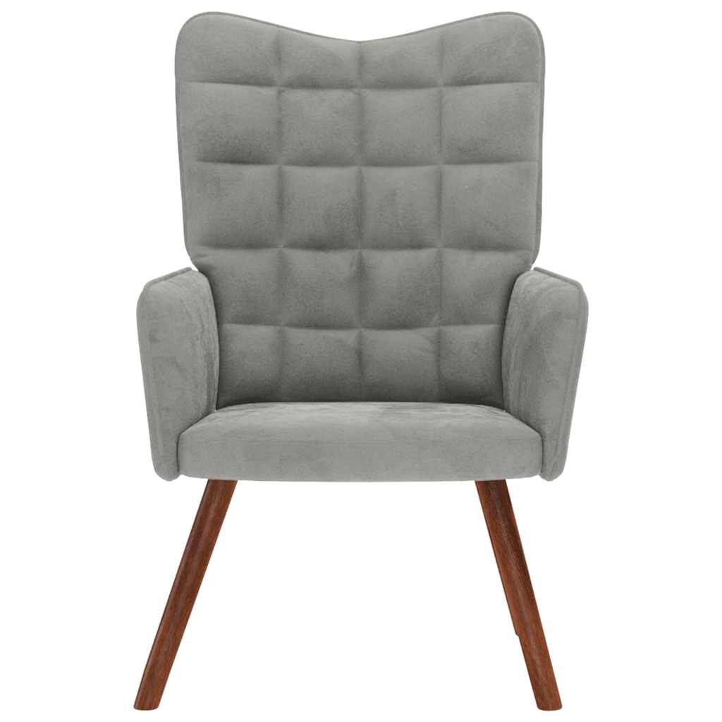 Chaise de relaxation Gris clair Velours - XIOS