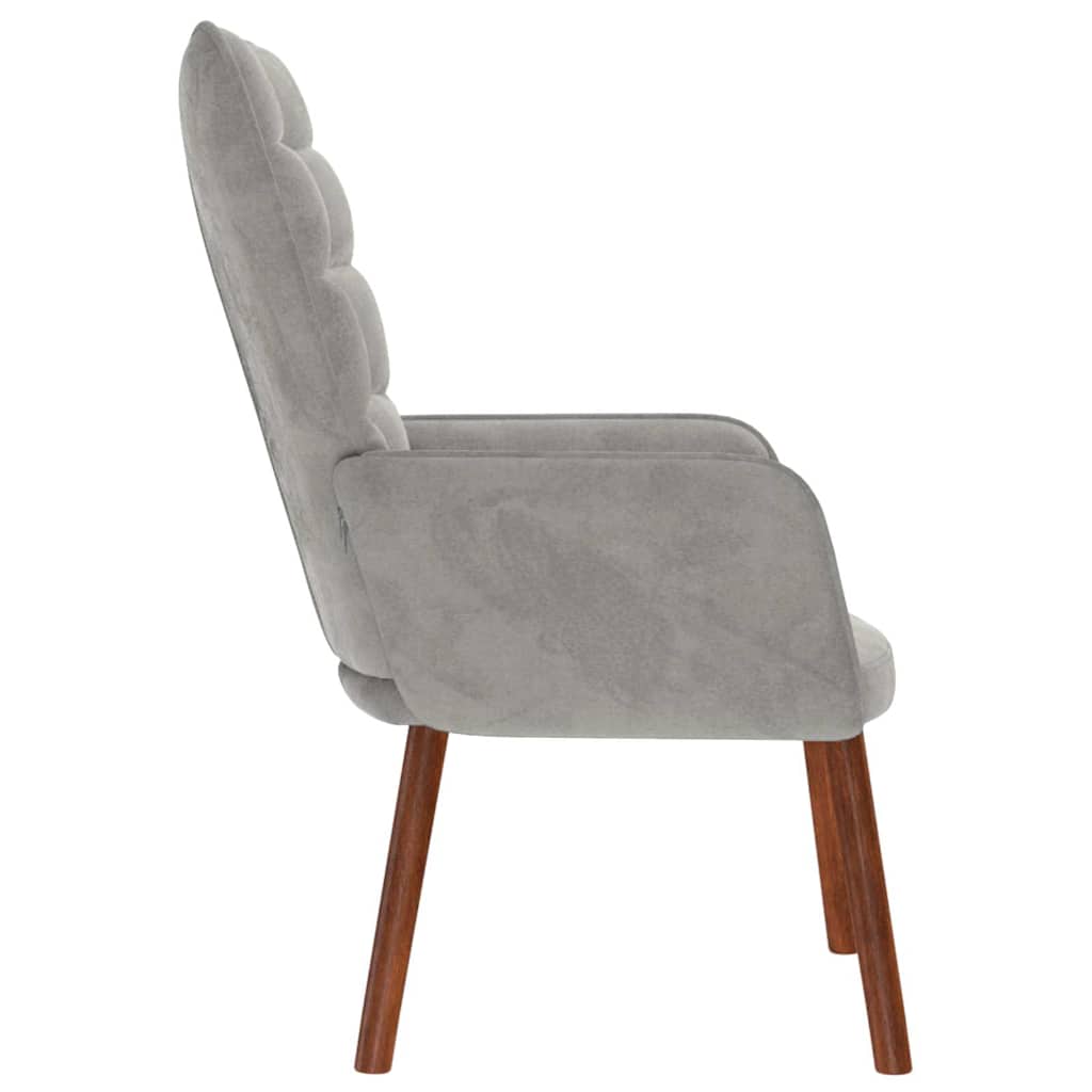 Chaise de relaxation Gris clair Velours - XIOS