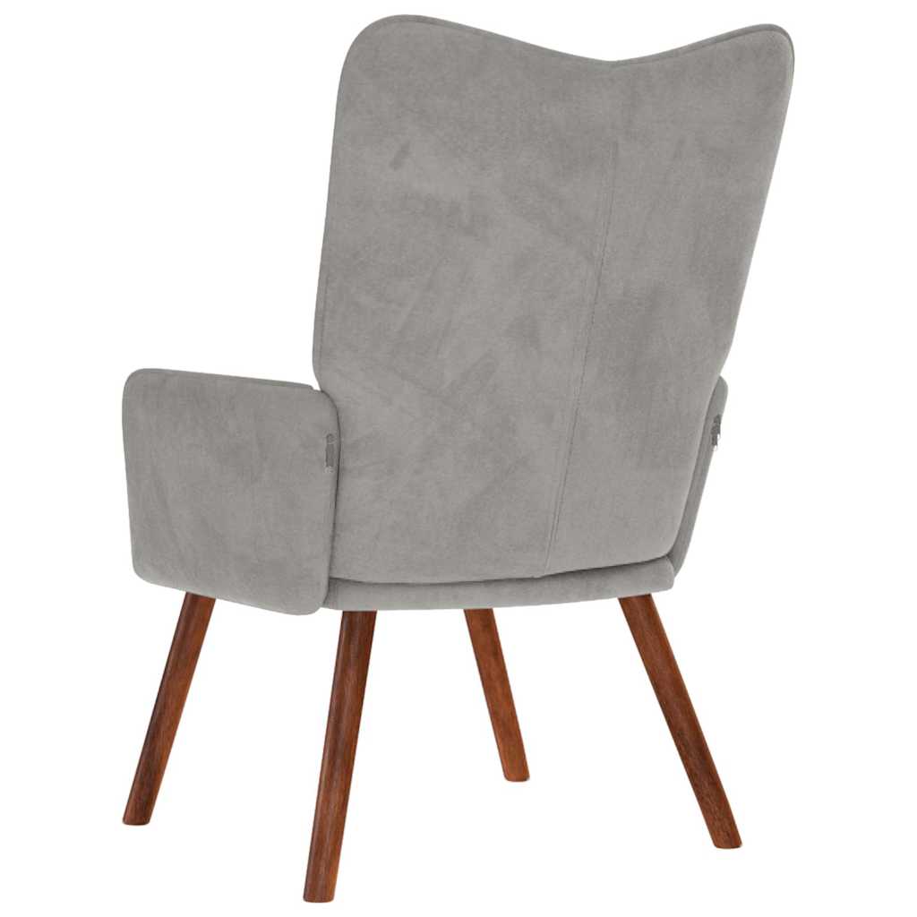 Chaise de relaxation Gris clair Velours - XIOS