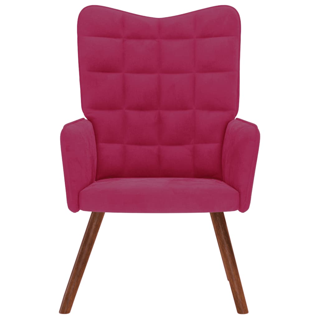 Chaise de relaxation Rouge bordeaux Velours - XIOS