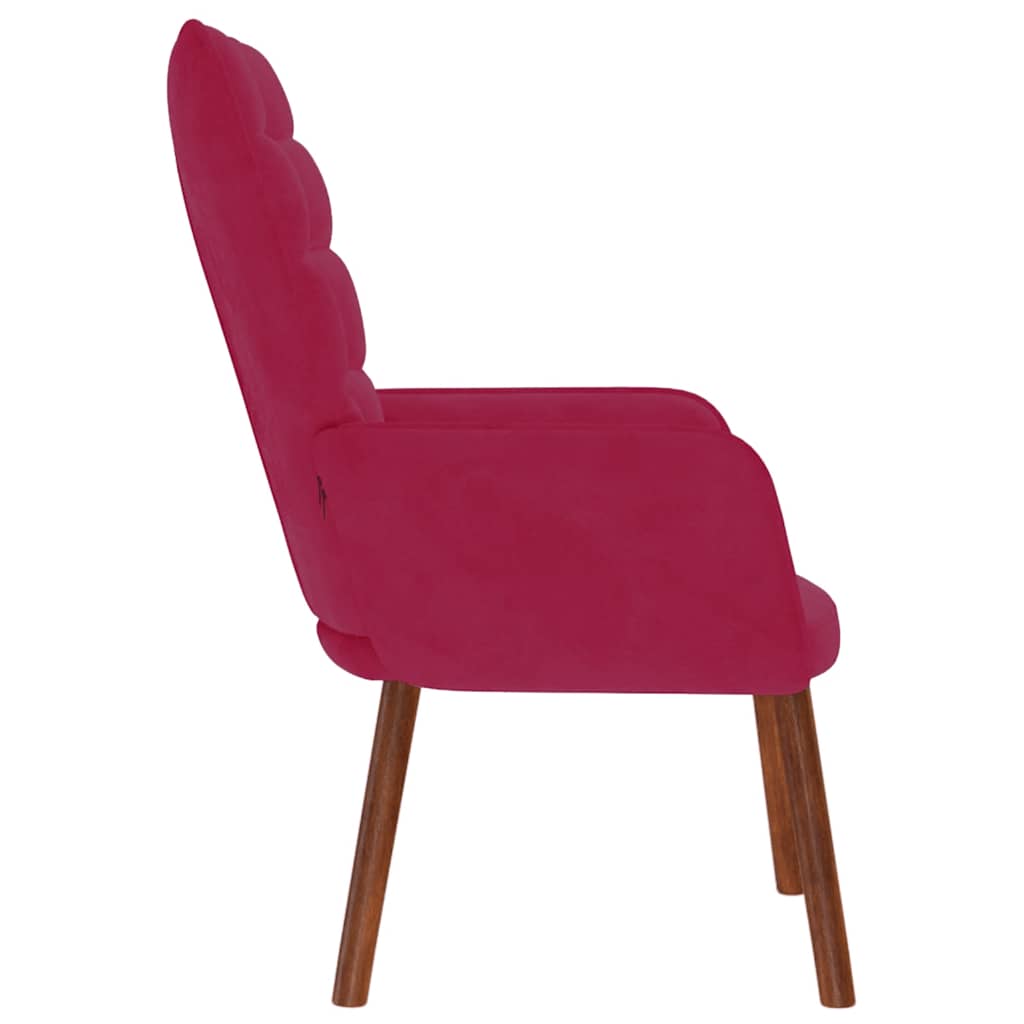 Chaise de relaxation Rouge bordeaux Velours - XIOS