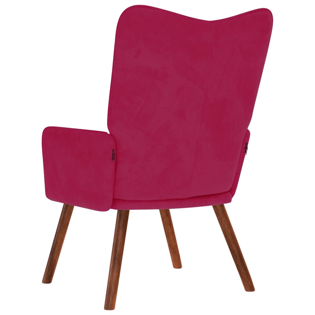 Chaise de relaxation Rouge bordeaux Velours - XIOS