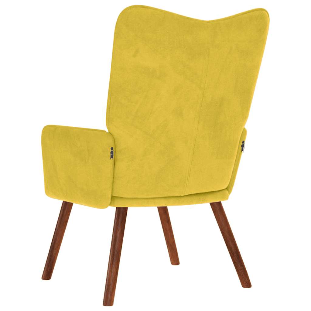 Chaise de relaxation jaune velours - XIOS