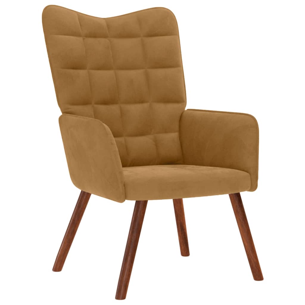 Chaise de relaxation Marron Velours - XIOS