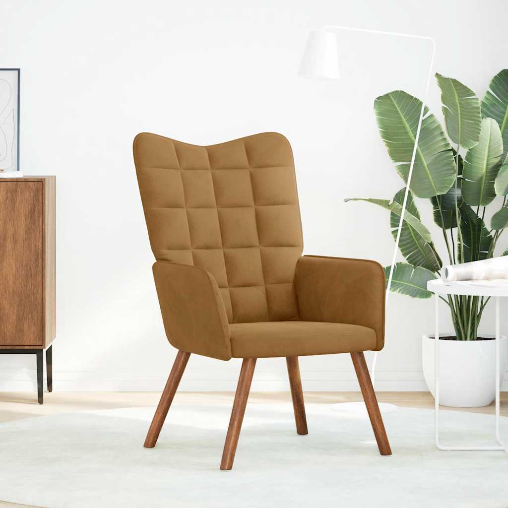 Chaise de relaxation Marron Velours - XIOS