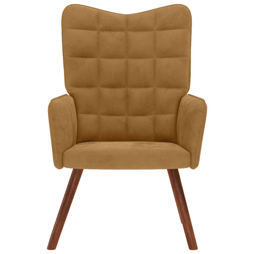 Chaise de relaxation Marron Velours - XIOS