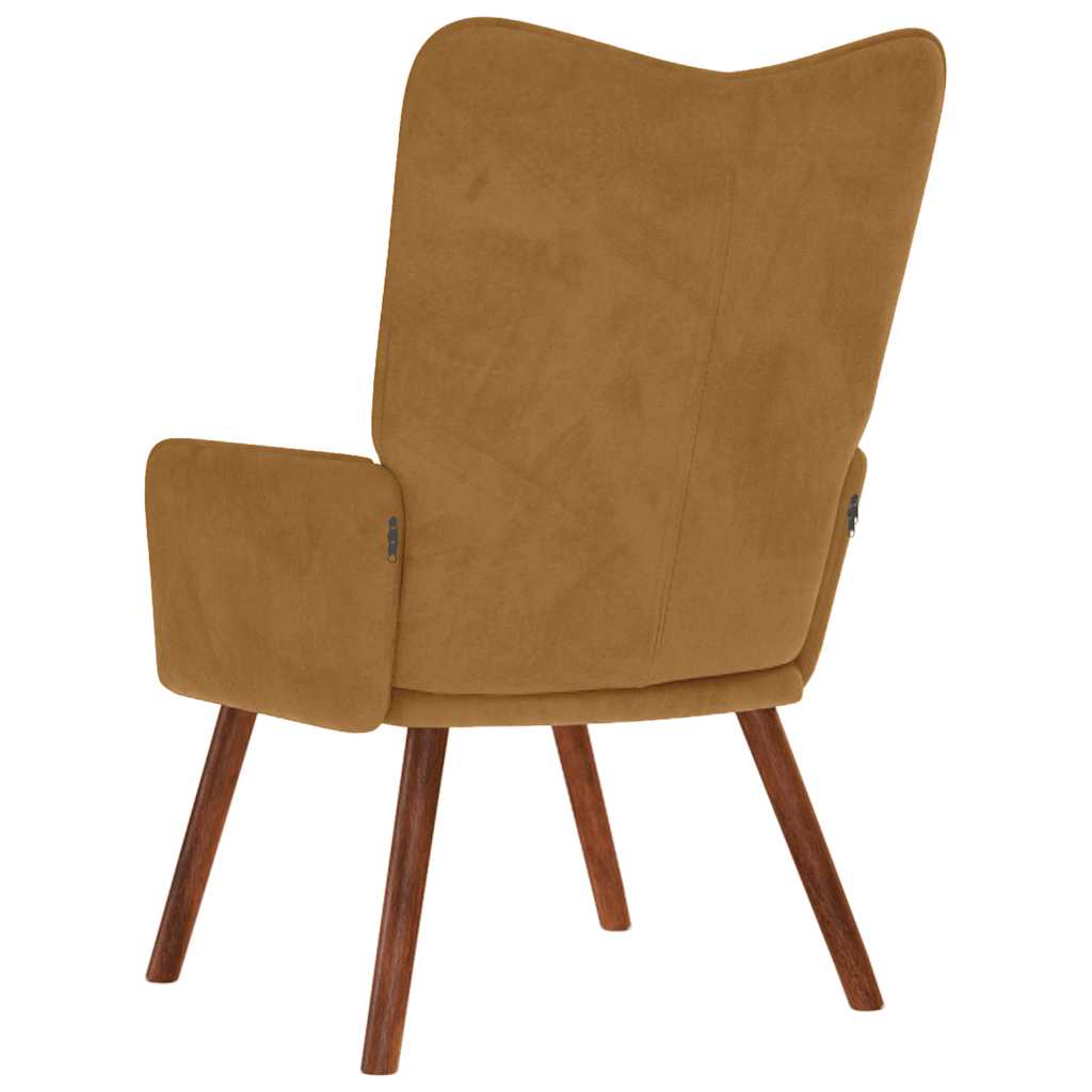 Chaise de relaxation Marron Velours - XIOS