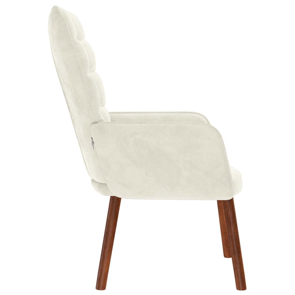 Chaise de relaxation crème velours - XIOS