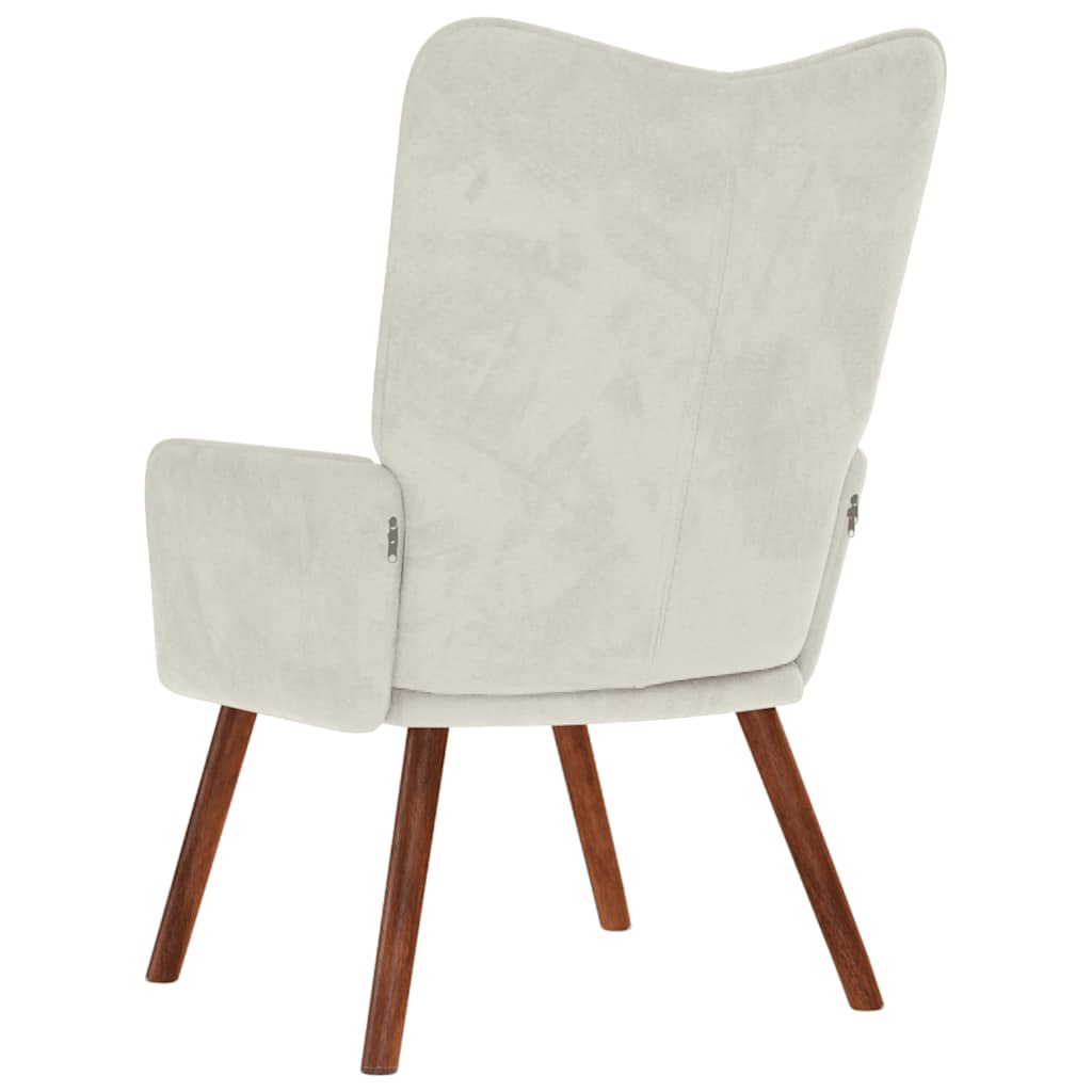 Chaise de relaxation crème velours - XIOS