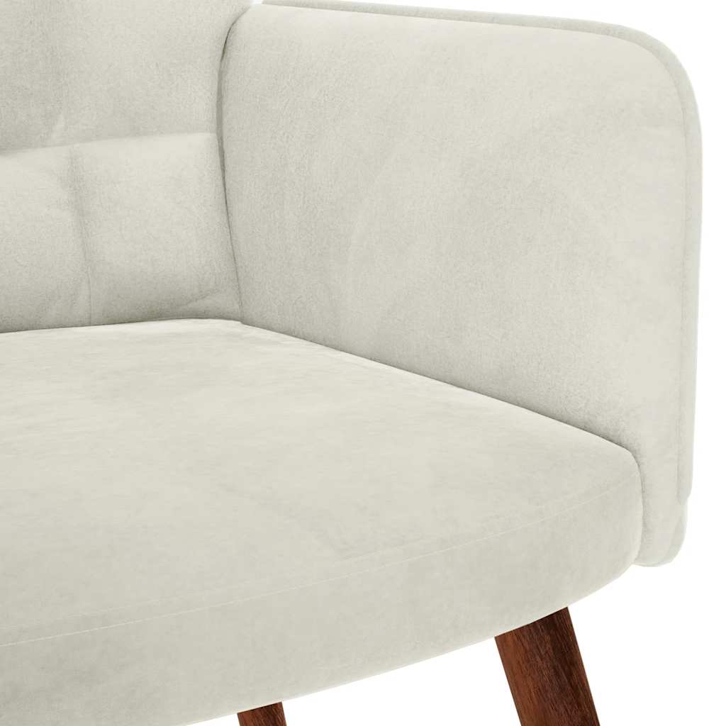Chaise de relaxation crème velours - XIOS